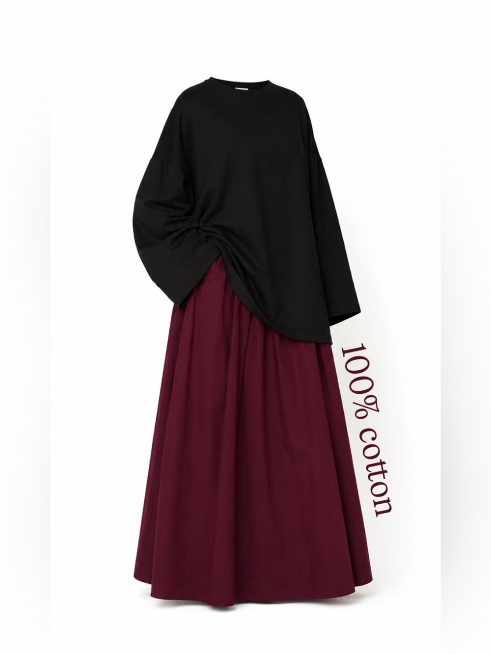 100% COTTON MAXI SKIRT | DOUBLE LAYER | MODEST A-LINE SKIRT WITH POCKETS